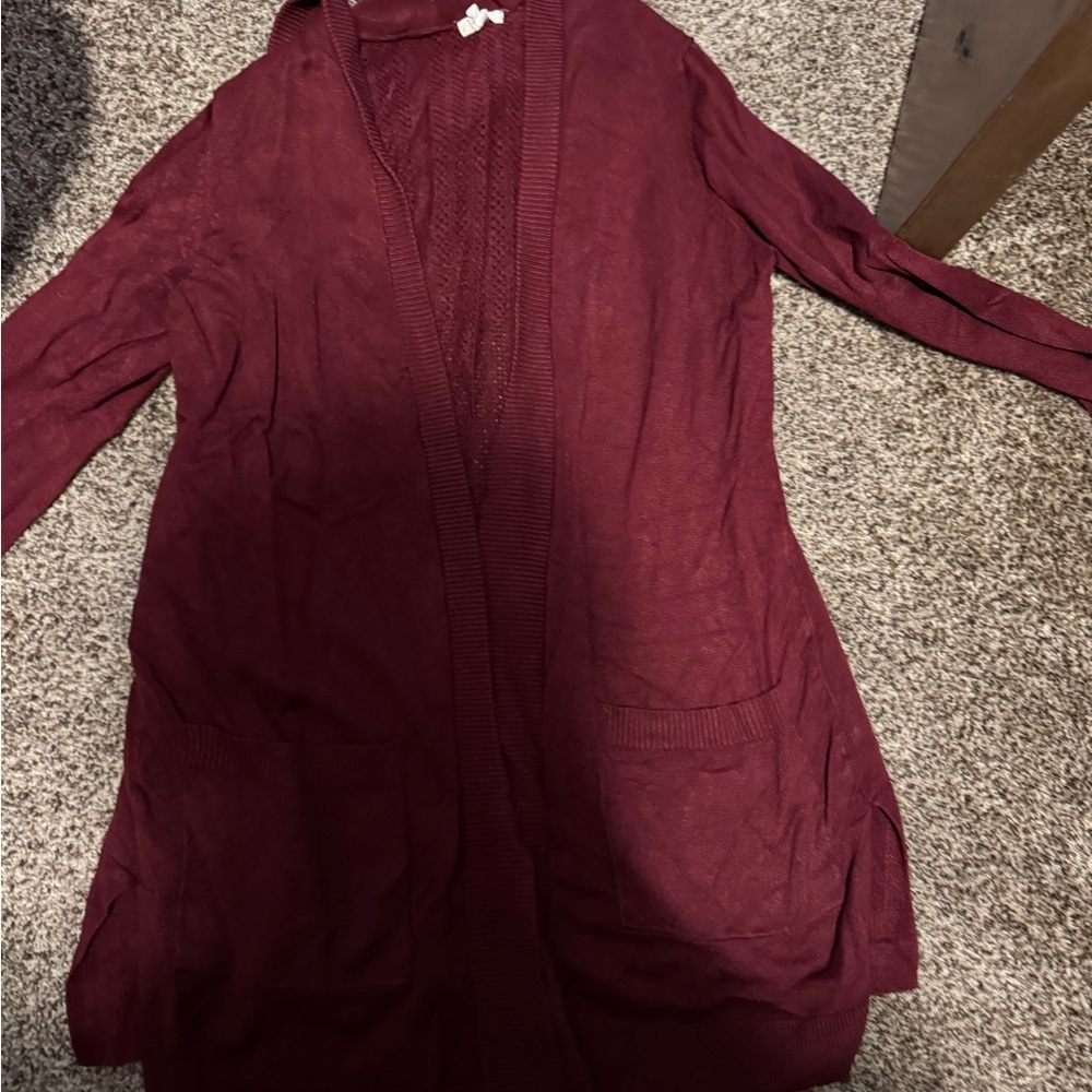 Maurices Deep Red Cardigan Sweater